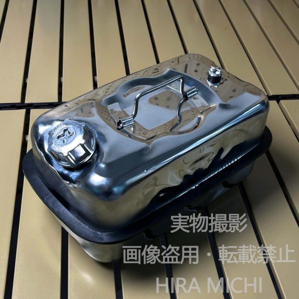 ステンレス製 ガソリン携行缶 5L 横置きタイプ 燃料タンク 軽量 頑丈 車載用 携行タンク アウトドア キャンプ ツーリング 緊急備蓄 燃料保管 シルバー