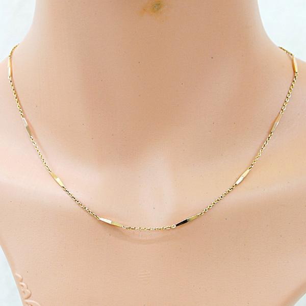 【人気‼︎美品‼︎】K18チェーン 切子ネックレス k18ゴールドネックレス切子チェーン