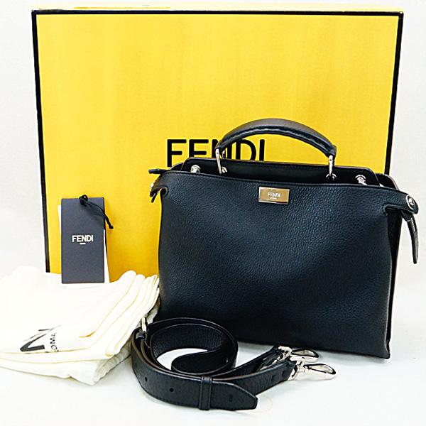 FENDI ショルダーバッグ セレリア レザー バケット ブラック ABランク