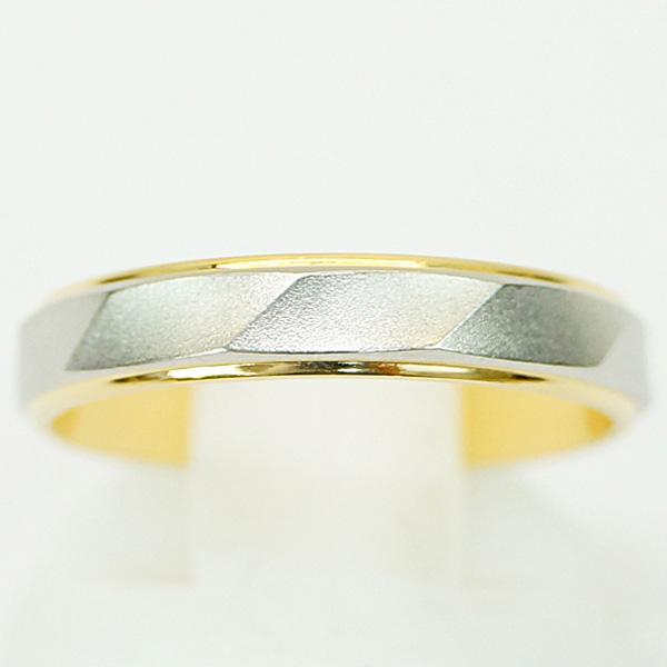 K18 イエローゴールド PT900 プラチナ コンビ リング 10号 3.0g 指輪  
