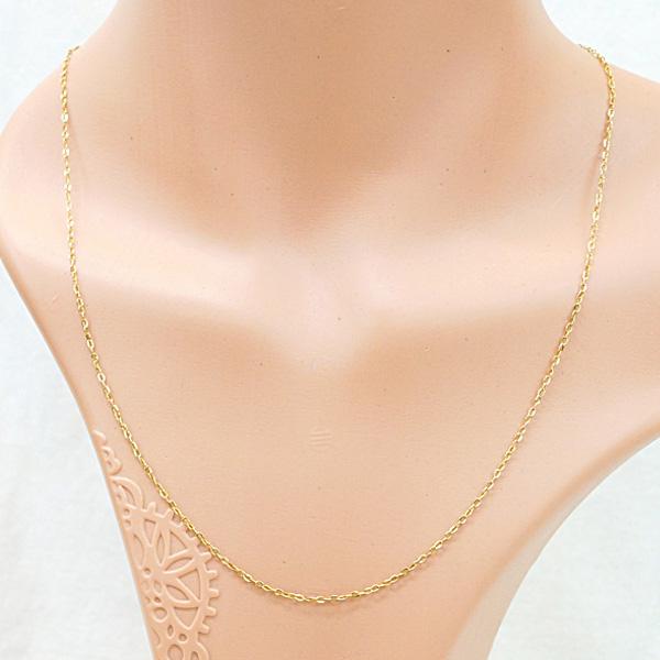 K18 イエローゴールド チェーンネックレス 52cm 0.9g レディース  