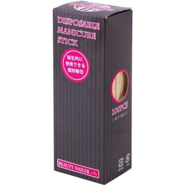 【商品名】　ビューティーネイラー ネイル道具・ケアツール ディズポーザブルマニキュアスティックDMS-1 100pcs 【商品説明】　・内容量 :100PCS・原産国 :中国・商品サイズ (幅×奥行×高さ) :4mm×4mm×130mm 【...