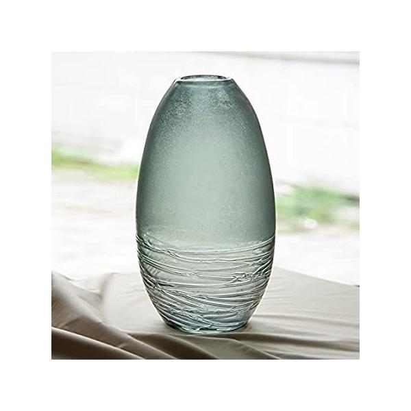 Haetingcare グレー 手吹きガラス花瓶(トール_14.8インチ) :B099PLY4D7 