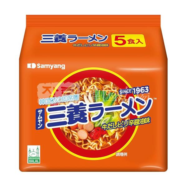 SINCE1963韓国即席ラーメンの『元祖』[名称]　即席袋めん[原材料名]　油揚げめん（小麦粉、植物油脂、食塩）、スープ（粉末しょうゆ、酵母エキスパウダー、食塩、砂糖、小麦加工品、米粉、唐辛子、こしょう、植物油脂、オニオンパウダー、ガーリ...