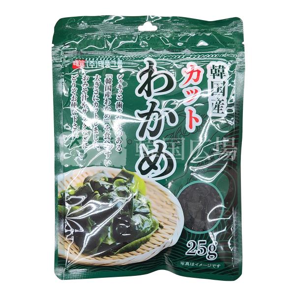[名称]　乾わかめ[原材料名]　湯通し塩蔵わかめ（韓国産）[内容量]　25g[賞味期限]　別途記載[保存方法]　直射日光、高温多湿を避けて常温で保存してください。[原産国名]　大韓民国[輸入者]（株）テプングループ・ジャパン　東京都足立区南...