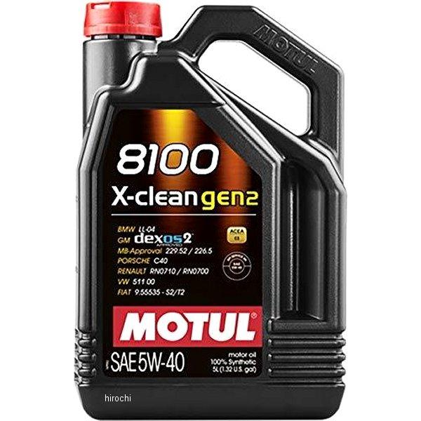 他サイト： 109897 モチュール MOTUL 8100 X-clean GEN2 100%化学合成 4スト 4輪用エンジンオイル 5W-40 5リットル HD店の商品画像