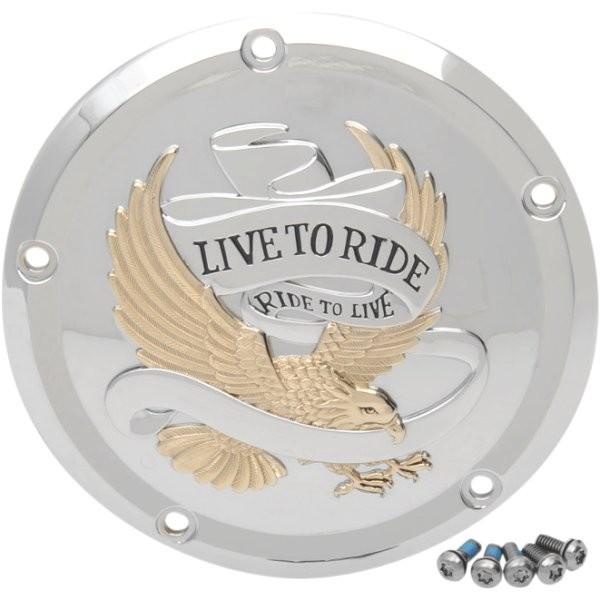 �yUSA�݌ɂ���z 1107-0555 DRAG �_�[�r�[�J�o�[ 16�N�ȍ~ FLH LIVE TO RIDE �S�[���h HD�X