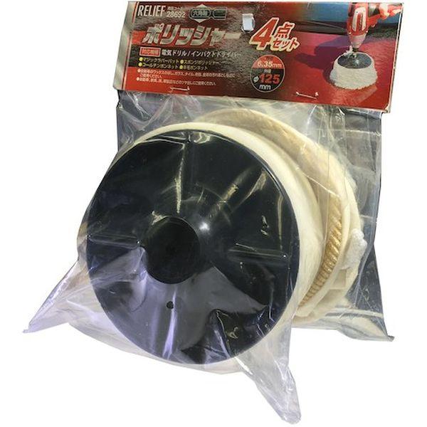 ・インパクトドライバーに取り付けて使用可能です。・自動車のワックスのあし、ガラス、タイルの汚れ落としに。・自動車、家具、床、革製品などのツヤ出しに。・軸径(mm)：6.35・径(mm)：φ125・生産国 非公開・JANコード 4976463...