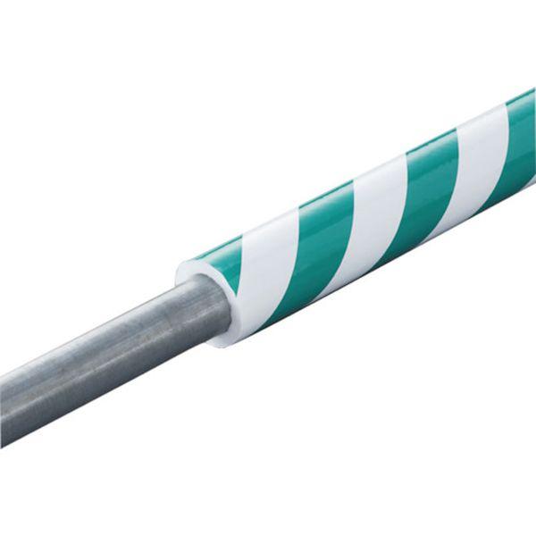 ・単管パイプ48.6mmφにピッタリ巻きつけられる危険表示・衝撃防止クッションカバーです。・単管パイプ設置箇所での保護、および危険表示に最適です。・色：緑/白・内径(mm)：49・外径(mm)：69・長さ(m)：1・厚さ(mm)：10・摘要...