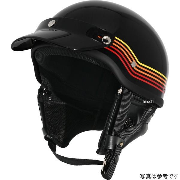 【メーカー在庫あり】 MZH009 マルシン工業 Marushin MCH5 MZ-HALF ハーフヘルメット STRIPE ブラック/イエロー/オレンジ フリーサイズ(57-60cm未満) H