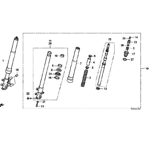 モンキー 51400-NX7-013 ホンダレーシング HRC フロントフォークASSY R