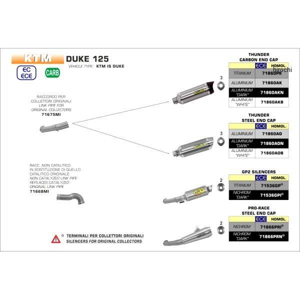 71860AON+71675MI A[ ARROW XbvI}t[ THUNDER 17N-20N KTM DUKE125 jN_[N/XeGh HDX