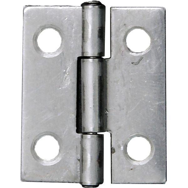 ・木製の扉や家具、小箱用丁番です。・全長(mm)：25・幅(mm)：21・ねじ穴数：4・規格(mm)：25・穴径：3.5Φ・板厚(mm)：0.8・2個入り・本体：SUS430・ビス：木ネジ皿2.1X19、8本・寸法図の商品イラストは実物の形...