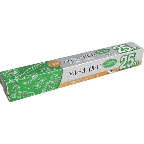 ・様々な用途に使えるアルミホイルです。・プラスチック刃を使用しているので、使用後の分別が簡単です。・調理の際に。・保温に。・幅(mm)：300・長さ(m)：25・厚さ(μm)：11・プラスチック刃・アルミニウム箔・生産国 中国・JANコード...