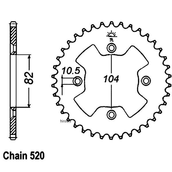 �yUSA�݌ɂ���z JTR1352-40 JT �`�F�[�� JT Chains �X�v���P�b�g ���A 40T/520 86�N ATC350X �X�`�[�� HD�X