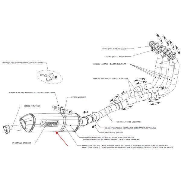 M-HR00705C AN|rb` AKRAPOVIC yATCT[ [VO/G{[VC E1dl wbNX 06Nȍ~ FZ-1 J[{ HDX
