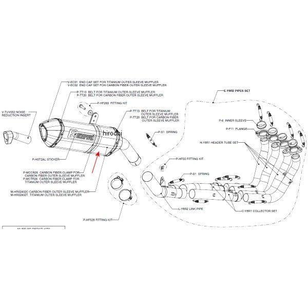 M-HR02402C AN|rb` AKRAPOVIC yATCT[ R-TYPE E1dl 10N FZ8 J[{ HDX