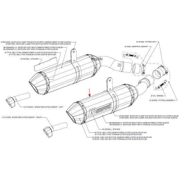 M-HZ04202C/1 AN|rb` AKRAPOVIC yATCT[Z-TYPE E1dl E 10Nȍ~ Z1000AZ1000SX J[{ HDX