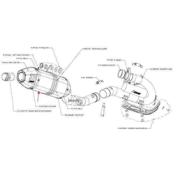 M-Q03005T AN|rb` AKRAPOVIC yATCT[ wbNX 09Nȍ~ YZ250F `^ HDX