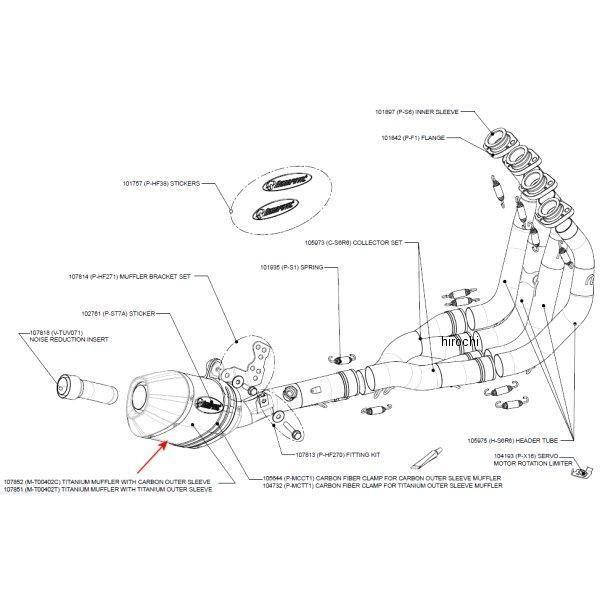 M-T00402C AN|rb` AKRAPOVIC yATCT[ T-TYPE 06Nȍ~ GSX-R600 J[{ HDX