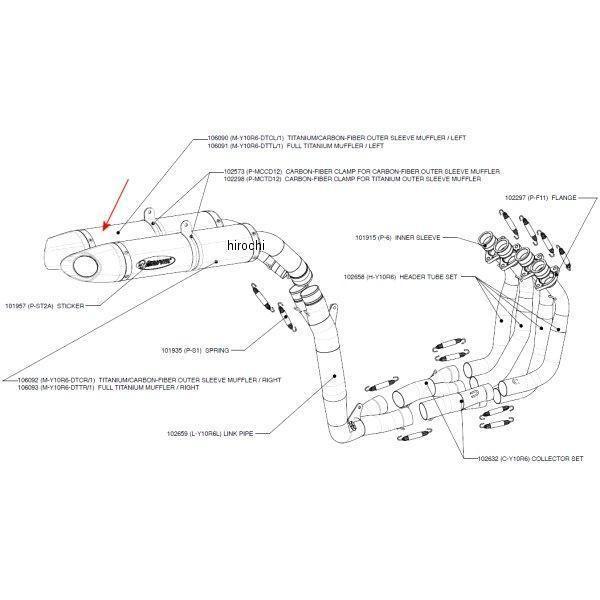 M-Y10R6-DTCL AN|rb` AKRAPOVIC yATCT[  04N-06N YZF-R1 J[{ HDX
