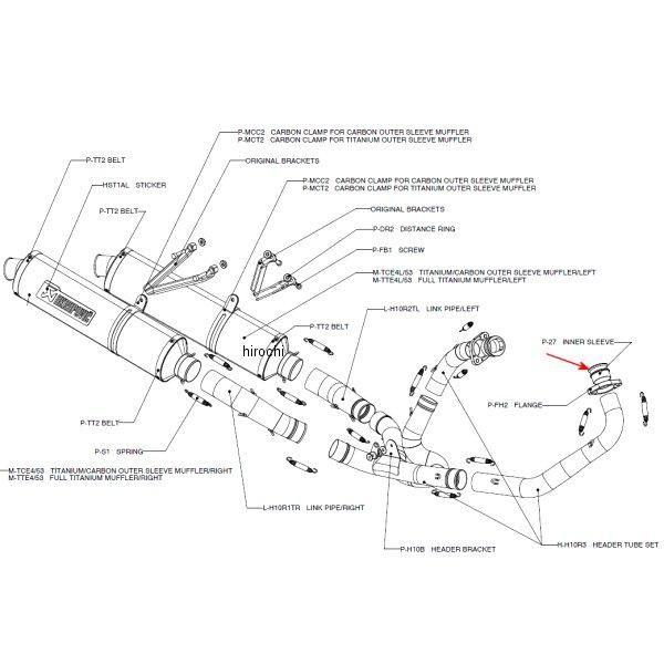 P-FH2 AN|rb` AKRAPOVIC yAtW 02N-06N VTR1000SP-2 HDX