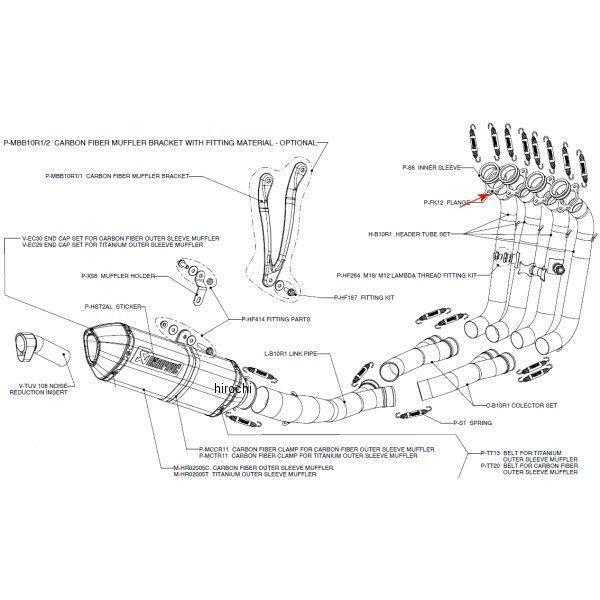 P-FK12 AN|rb` AKRAPOVIC yAtW BMW S1000RR HDX