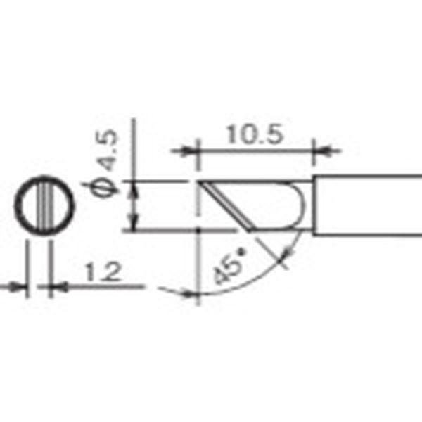 他サイト： 【メーカー在庫あり】 RX-80HRT-4.5K RX80HRT4.5K  太洋電機産業(株) グット 替こて先 4.5K (1本＝1PK) HD店の商品画像