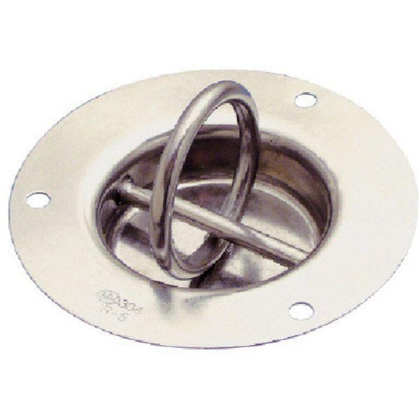 ・埋め込みタイプなので設置面に邪魔なでっぱりが出ません。・リング部分は使用したい時のみ起こして、不使用時は埋め込み部分に収まるので邪魔になりません。・壁面・床面・柱等に設置し、チェーン・ワイヤ・ロープの端末金具として。・使用荷重(kN)：0...