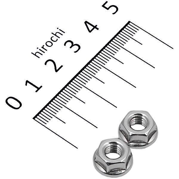 キタコ フランジ付ナットセレート無しサイズ:(高さ/A)6mm x (平径/B)10mm x (フランジ径/C)13mm x ピッチ1.0入数:2個素材:ステンレス片面がツバ状になっているナット。作業効率が良く、フランジ部の弾性による緩み止...