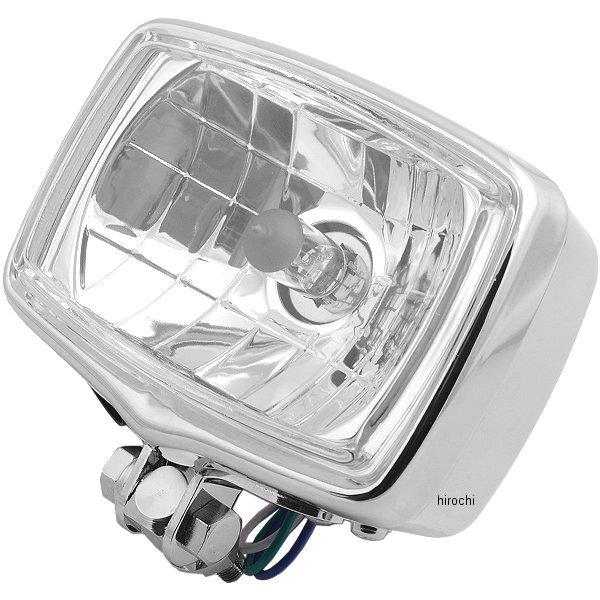 【メーカー在庫あり】 313110 NBS バイクパーツセンター ヘッドライト スクエアタイプ 4.5インチ H4バルブ メッキ SP店