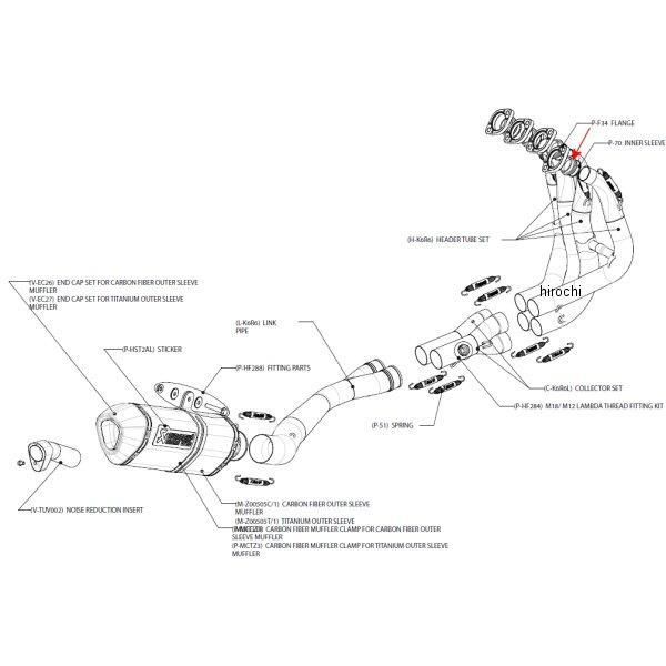 AKRAPOVIC P-F34 アクラポビッチ リペアフランジ 09年-13年 ZX