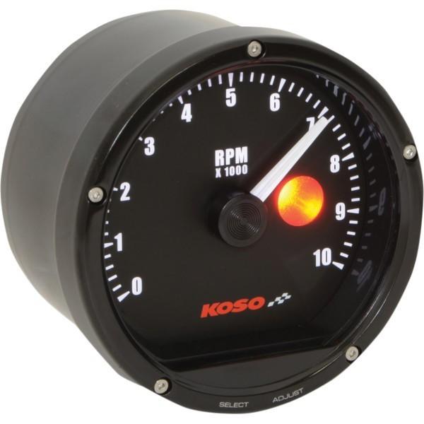 タコ USA在庫あり】 2211-0143 KOSO TNT-01R タコメーター 10000rpm 黒/黒