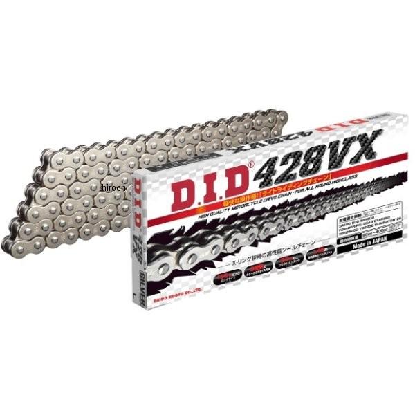 DID 428VX-138L ZJ(カシメ) SILVER 4525516379809 DID 大同工業 チェーン 428VX VXシリーズ Xリング シルバー 138L カシメ JP店