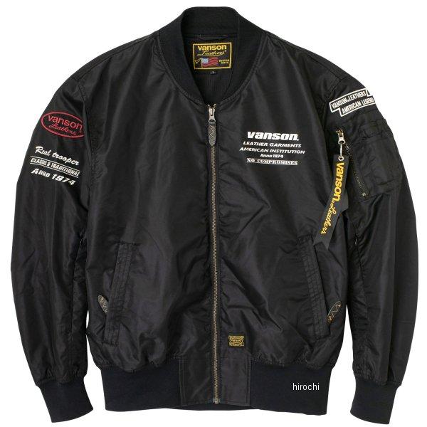 VANSON SVS2403S ブラック (XL) VANSON（バンソン） SVS2403S 春夏モデル ナイロンMA-1ジャケット 黒 L