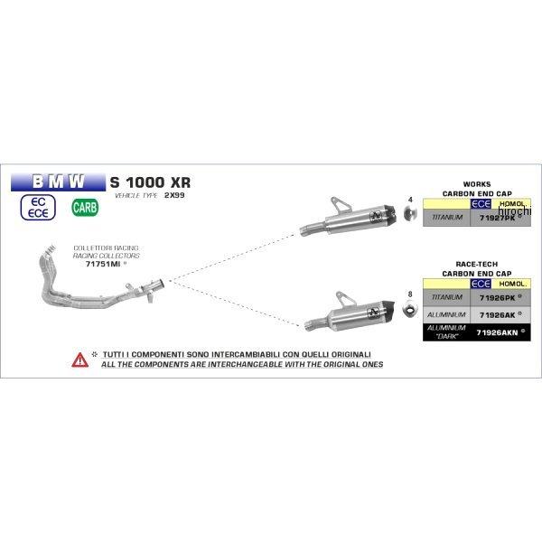 71926AKN A[ ARROW XbvI}t[ RACE TECH 20N-21N BMW S1000XR A~_[N/J[{Gh JPX