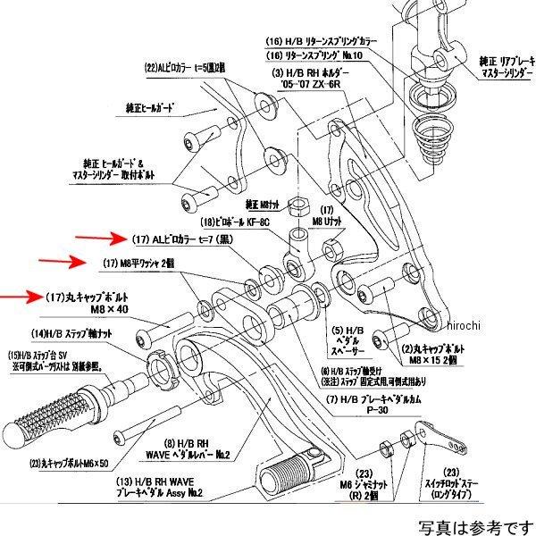 9099-K84-20 ビート BEET RH ペダルボルトSET ZX-6R/RR JP店 9099-K84-20 ビート BEET RH ペダルボルトSET ZX-6R/RR JP店