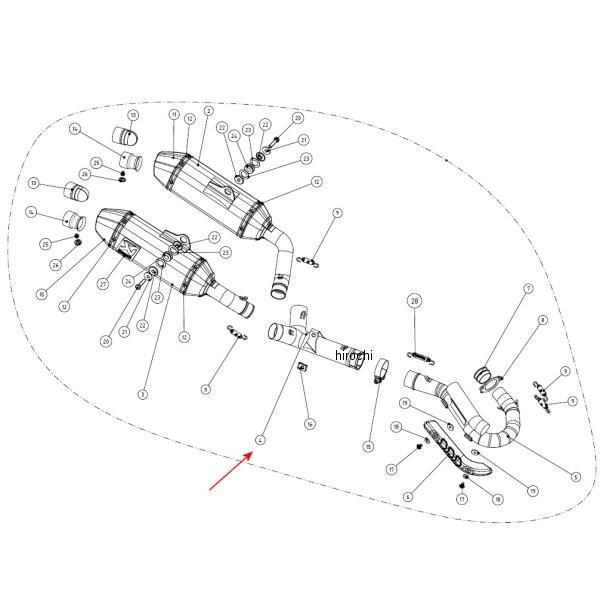 L-H2MR01 AN|rb` AKRAPOVIC NpCv 14Nȍ~ CRF250R XeX JPX