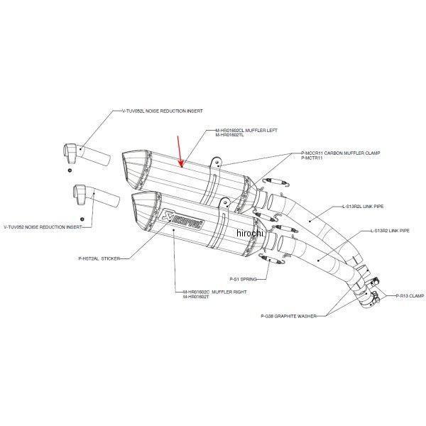 M-HR01602CL AN|rb` AKRAPOVIC yATCT[R-TYPE E1dl  08Nȍ~ nuT GSXR1300 J[{ JPX