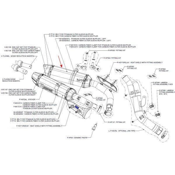 M-HZ03205TL AN|rb` AKRAPOVIC yATCT[ Z-TYPE E1dl  09N-11N YZF-R1 `^ JPX