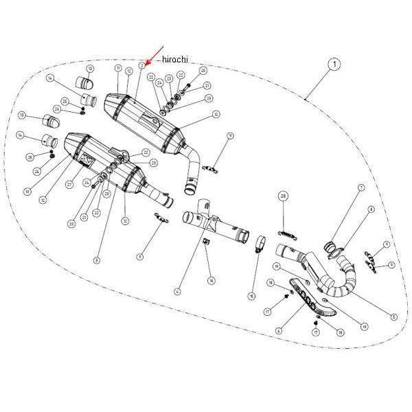 M-Q04506TL AN|rb` AKRAPOVIC yATCT[ Q-TYPE  14Nȍ~ CRF250R JPX