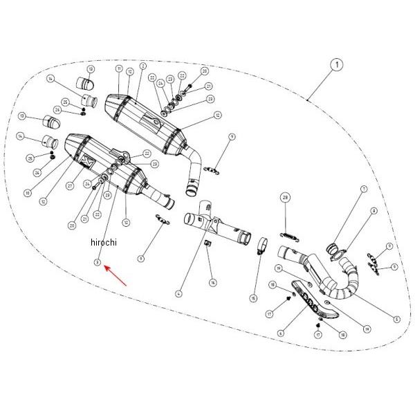 M-Q04506TR AN|rb` AKRAPOVIC yATCT[ Q-TYPE E 14Nȍ~ CRF250R JPX
