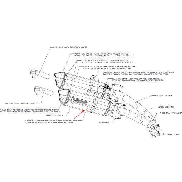 M-R01602C AN|rb` AKRAPOVIC yATCT[ R-TYPE E 08Nȍ~ nuT GSX1300R J[{ JPX