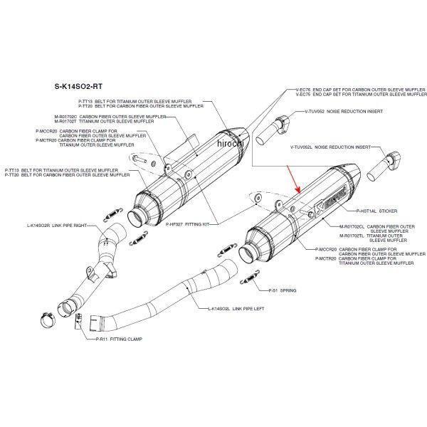 M-R01702CL �A�N���|�r�b�` AKRAPOVIC ���y�A�T�C�����T�[ R-TYPE ���� 08�N-11�N ZZR1400 �J�[�{�� JP�X