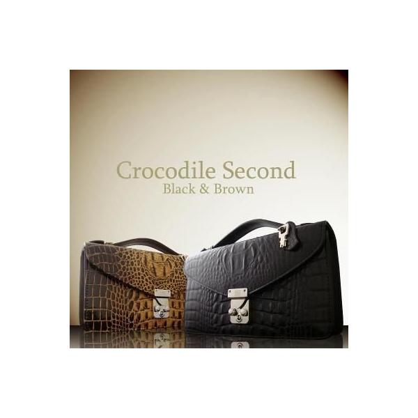 christina.A.G クロコダイル型押し牛革セカンドバッグ AN-286 2色展開