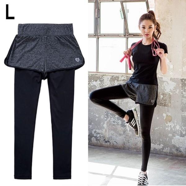 タイツ ショートパンツ 一体型 《Lサイズ》 レディース ヨガ タイツ ショートパンツ 一体型 《Lサイズ》 レディース ヨガ