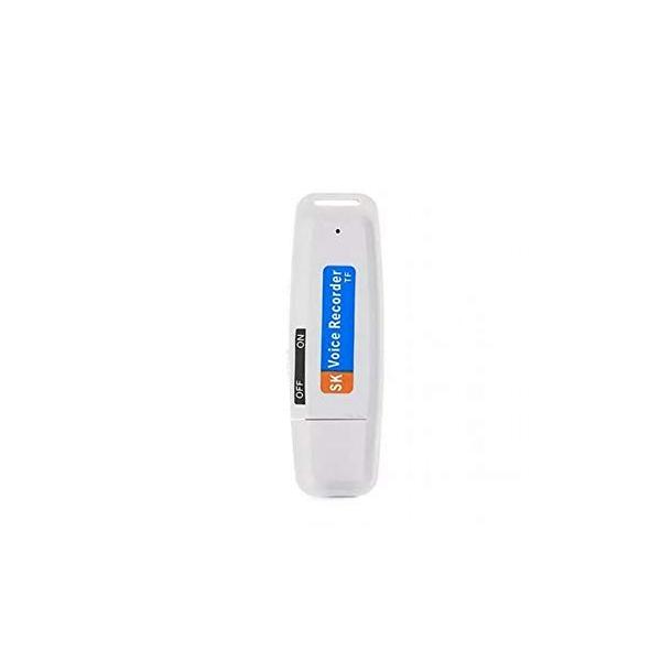 小型 ボイスレコーダー 《ホワイト》 USB 充電式 軽量 ICレコーダー(定形外郵便、代引不可、送料別商品)