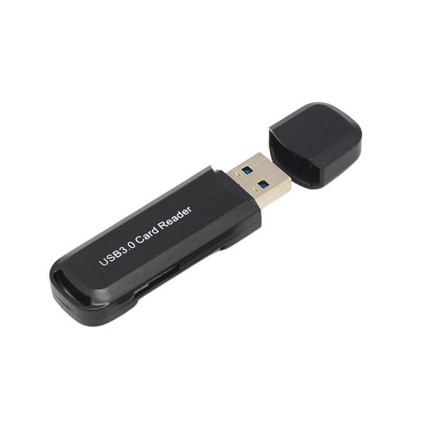 USB3.0カードリーダー 《ブラック》 高速伝送 MicroSDXC MicroSDHC MicroSDカード対応 .