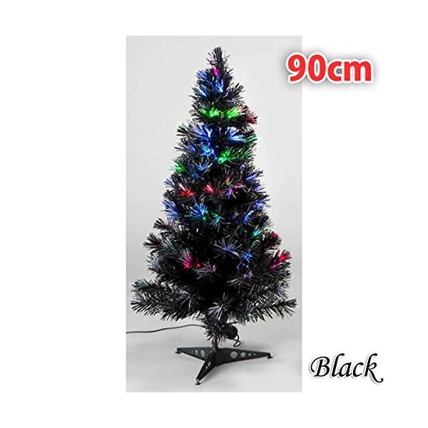 Xmas Ledファイバークリスマスツリー 高さ90cm ブラック Hiro Land 通販 Yahoo ショッピング