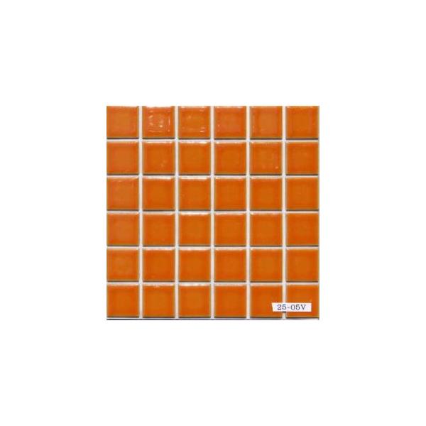 DIY Tile 貼れる君 25角 オレンジ色 25-05Ｖ　お手軽タイプ